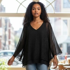Jennifer Lopez Elegant Black Studded Women's Top